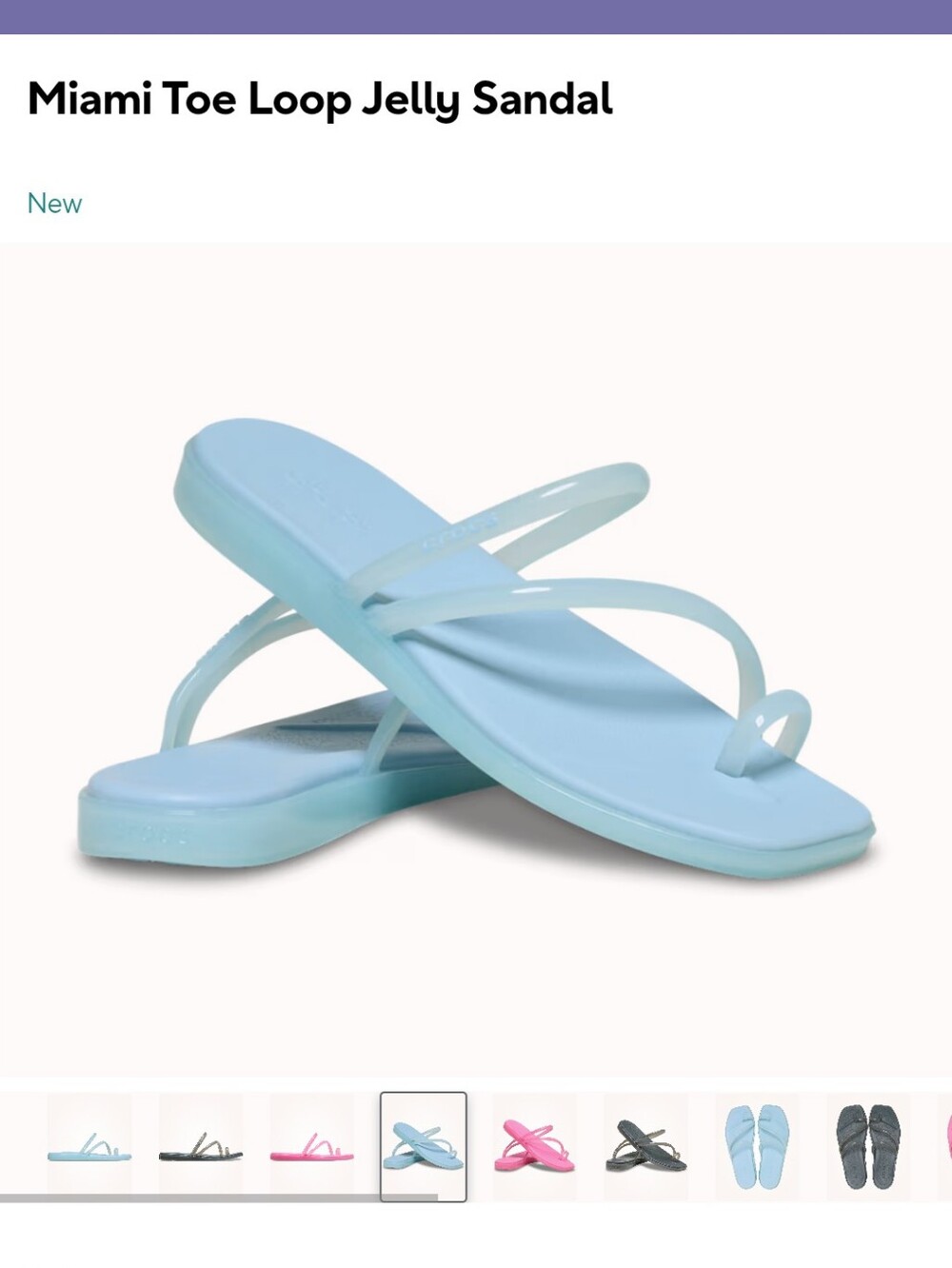 Listing Until Saturday!! Crocs Miami Toe Loop Jelly Blue US8